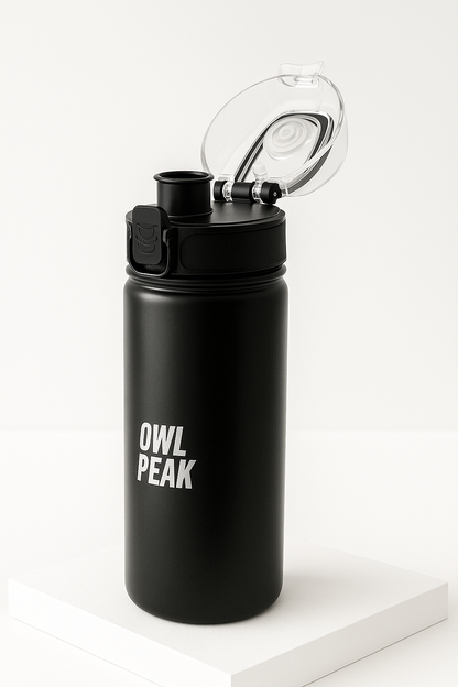 OwlPeak Bouteille de Sport 750 ml – Noir Mat | Édition Limitée Hydratation