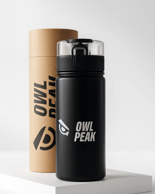 OwlPeak Bouteille de Sport 750 ml – Noir Mat | Édition Limitée Hydratation